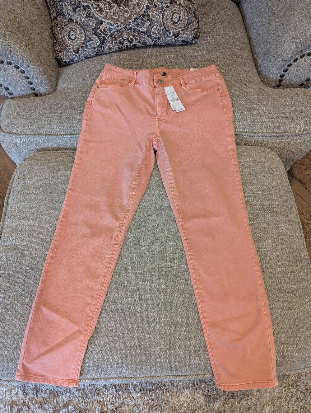 Women’s Coral Pink Slim Crop Jeans